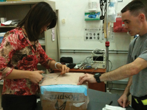 An Iraqi physician undergoes suture training by a combat medic with the 547th Medical Company Area Support Photos by Cpt Stephen Showalter