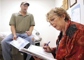 HIV specialist Donna Sweet MD MACP treats a patient with HIV She hopes to boost the number of primary care physicians prepared to handle all medical issues virus-related or not for this group of