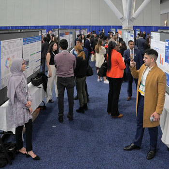Attendees and presenters gather in the Career and Professional Development Center for the poster competitions at Internal Medicine Meeting 2024 held in Boston in April Photo by Kevin Berne