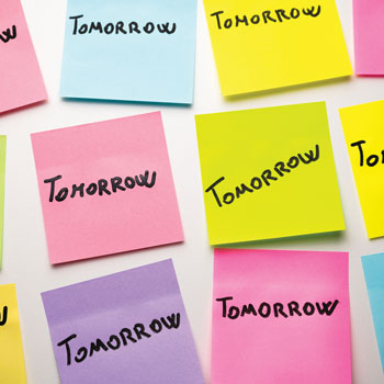 Procrastination can include not just putting something off until the last minute but also putting off specific discrete steps that need to be completed before a project can move forward Image by leledaniele